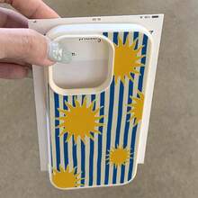 1 chiếc ốp lưng điện thoại bằng chất liệu TPU, màu xanh dương năng động phối sọc vàng hình mặt trời, tương thích với iPhone 17 Pro Max/17/16 Pro Max/15/13/12/11, S20 FE/A15/S24/A55, Note 11/12/13 Pro, ốp lưng bảo vệ mềm mại, chống rơi vỡ, bao phủ toàn diện. - trắng - Xem 3