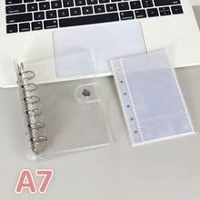 1 cuốn sổ tay bìa trong suốt hình ngôi sao lấp lánh cỡ A7 A6 M5, sổ tay bìa in laser ba chiều, giấy lót trong suốt, giấy thay thế chất liệu PP, sổ dán trong suốt PET, bộ sổ tay, bộ vở, sổ dán trong suốt. - Nhiều màu - Xem 14