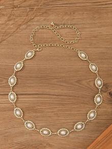 金色时尚腰链，适合女性日常及节日佩戴的链条腰带 - 彩色 - 查看 4