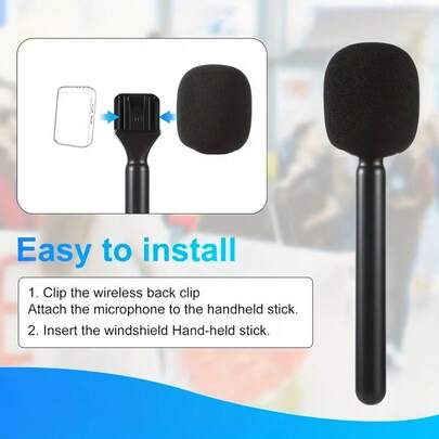 Wireless Microphone Handle For Live Streaming, Video Recording, Outdoor Interviews - Durable Wireless Mic Stand Compatible With DJI Mic1/2, Rode Wireless GO II And More Models