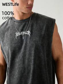 Men's Distressed Washed T-Shirt | Summer Men's Street Style Retro Graphic T-Shirt | YLA Print Design | Niche Fashion Men's Clothing Y2k Clothing | Unisex - màu đen - Xem 2