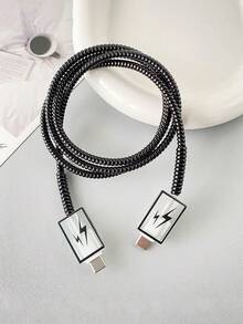 5件套Lightning数据线保护套，TPU充电器适配器保护套套装，兼容 17/40W快充 - 無色 - 查看 2