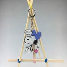 SNOOPY 1个创意亚克力查理卡通动漫钥匙扣挂件，送给粉丝、家人和朋友的完美小礼物，情人节礼物，新年礼物，复活节礼物[随机款式] - 彩色 - 查看 8