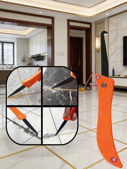 1pc Ceramic Tile Cleaning Hook Knife Heavy-Duty Metal Removal Tool - A Durable, Lightweight, And Foldable Garden Weeder For Pathways And Lawns