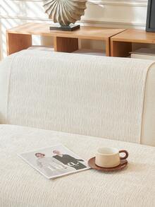 1pc Comfortable Chenille Sofa Cushion Cover, All-Season Universal Sofa Seat Protector, Modern Minimalist Non-Slip Sofa Pad, Dust-Proof And Washable Sofa Slipcover, Beige Fresh And Soft, Color-Fast And Shed-Resistant, Pet-Friendly, Fits L-Shaped Sofa And 1/2/3/4-Seat Sofa - Beige - View 8