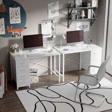 Computer Desk,Office Desk,32 Inch Computer Desk With 4 Drawers Small Office Desk Home Bedroom Study Writing Computer Table White,Computer Desk With Storage - 白色 - 查看 4