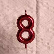 6 cm Bougie d'anniversaire numérique rouge haute, convient pour les célébrations de fêtes, la décoration de gâteaux, les cadeaux pour adultes, les anniversaires et autres événements festifs - Multicolore - Voir 16