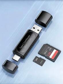 1pc USB Micro SD Card Reader, 4-In-1 Type-C/USB A To SD/MicroSD/SDXC/SDHC Card Adapter, Dual Slot Memory Card Reader, Compatible With PC, Galaxy, Tablet - View 5