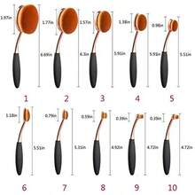 Yoseng Makeup Brush Set of 10Pcs New Fashionable Super Soft Professional Oval Toothbrush Foundation Contour Powder Blush Conceler Eyeliner Blending Brush Cosmetic Brushes Tool Set with Box Rose Gold - Dorado - Ver 3