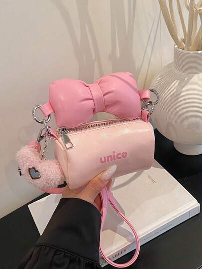 New Color-Block Bowknot Patchwork Versatile Lively Fashion Pillow Bag Shoulder Bag Crossbody Bag