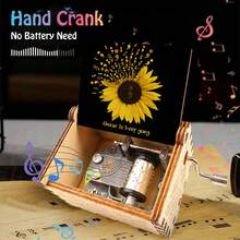 Sunflower Hand Crank Music Box – Plays "You Are My Sunshine", Inspirational Gift With "Choose To Keep Going" - Sunflower Music Box - View 9