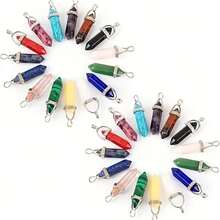 5/10/20/30 Pcs Natural Crystal Gemstone Pointed Pendant, Multiple Colors, Fashionable Styles, With Necklace Making Supplies, For DIY Jewelry Making, Christmas Gift Craft Kit - Crystal Pendant - View 2