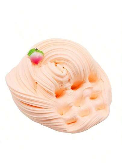 120ml Crystal Mud Slime, Peach Skin Color, Soft Butter Slime Slice - Non-Sticky Elastic Scented Putty, Suitable For Children's Party Gifts, Girls & Boys Stress Relief Toys, Slime > Fluffy, Slime Kit > Multicolor, Slime Activator (Random Sticker)