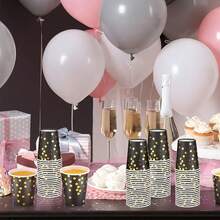 10/20/50*90 chiếc cốc giấy chấm bi đen 9oz, cốc dùng cho tiệc tùng, cốc cà phê, cốc nước lạnh, cốc trà, thích hợp cho tiệc sinh nhật, đám cưới, Ngày của Mẹ. - Nhiều màu - Xem 4