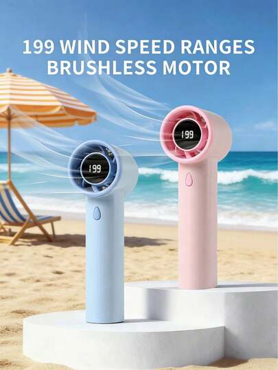 AOYI 便携式手持涡轮风扇，199档风速可调，1800mAh可充电电池，高速制冷风扇，夏季旅行度假必备，男女皆宜，适合送给家人、朋友，户外、海滩、徒步、背包旅行、露营、野餐、办公室、花园、庭院等各种场合。