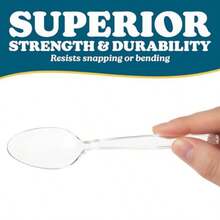 Premium Disposable Clear Plastic Soup Spoons 50 Count Transparent Durable And Convenient For Parties Events And Everyday Usegift - Clear - View 2