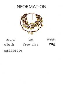 1pc European And American Luxury High-End Geometric Sequin Waterfall Pendant Multi-Layer Braided Rope Necklace, Women's Casual Versatile Accessory - Layered Necklace - View 9