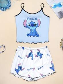 Disney 缝线印花女士吊带背心+短裤两件套 女士吊带睡衣套装 - 彩色 - 查看 1