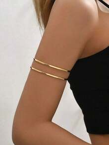 Creative Cut Out Design Open Cuff Bracelet Perfect For Summer Parties Dancing Weddings Holidays Music Festivals Independence Day Graduation Festive Occasions - Vàng - Xem 2