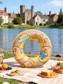 1 chiếc phao bơi hình hà mã bơm hơi, phao bơi hai lớp dày dặn, bơm nhanh, có tay cầm, phao cứu sinh đeo dưới cánh tay, phao bơi kiểu INS cổ điển, vật dụng cần thiết cho mùa hè, đồ dùng đi biển, phao bơi hồ bơi. - thông thường - Xem 8