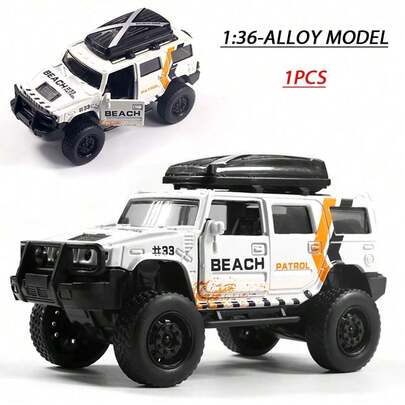 1:36 Alloy Die-Cast Off-Road Vehicle Model Car - Pull Back/Static Display, Detailed Interior, Collectible Desktop Decor For Adults - Perfect Gift For Car Lovers &Collectors&Birthday Christmas Halloween NewYear Easter Holiday-Daily Presents.