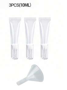 10ml/15ml Lipstick Tube With Funnel, Portable Tube Packaging, Unscented Plastic Refillable Bottle, Cosmetic Skincare Eye Cream Essence Tube, Can Be Filled With Essential Oil, Can Be Filled With Lip Balm, Portable Transparent Container - Portable Skincare Accessories - Multicolor - View 11