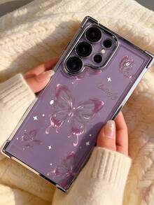 1件裝奢華銀合金金屬防撞星形裝飾創意蝴蝶鏡頭保護防震氣囊手機殼，適用於 S26/S26Plus/S26Ultra、S25Ultra/S25Plus/S25/S25FE、S24Ultra/S24Plus/S24/S24FE、S23Ultra/S23FE/S23/S23+、S22Ultra/S22/S22+、S21Ultra/S21FE/S21/S21+、S20Ultra/S20FE/S20/S20+、A73/A72/A55/A54/A53/A52、Note 14 Pro+ 5G、P30、Honor X6b、A74、C53、Narzo N53國際版，不適用於國內版，生日禮物 - 銀色 - 查看 3