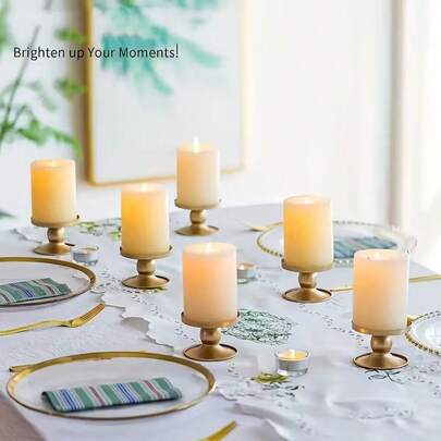 1pc Metal Cone Candle Holder, Gold Or Black Candle Stand, Compatible With Two Types Of Candles, Suitable For Wedding, Thanksgiving, Christmas, Dining Table Centerpiece And Holiday Decor (Candles Not Included)