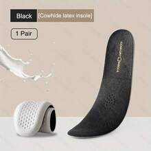 Leather & Latex Sports Insole, Cowhide Insole , Shock Absorption Cushioned Shoe Inserts For Women Men Sneakers Shoes, Casual Shoes, NewAutumnFashion Gift Ideas - 黑色 - 查看 5