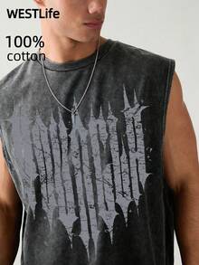 Men's Distressed Washed T-Shirt | Summer Men's Street Style Retro Graphic T-Shirt | Gothic Sword Pattern Design | Niche Fashion Men's Clothing Y2k Clothing | Unisex - 黑色 - 查看 2