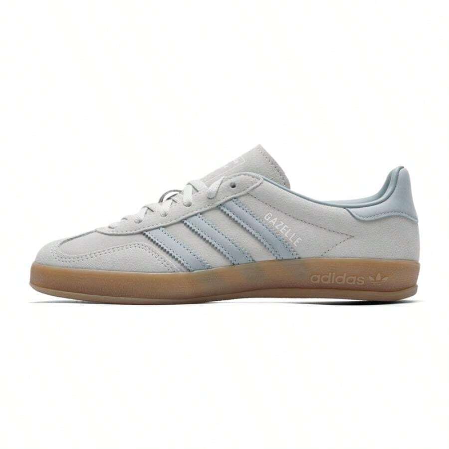 Adidas Giày thể thao nữ cổ điển GAZELLE INDOOR W, giày thể thao tối giản, thoải mái, phù hợp đi làm hàng ngày IH9219 - Xanh lanh / Xám xanh nhạt tuyệt đẹp / Vàng nhựa - Xem 1