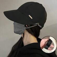 3顶女士时尚鸭舌棒球帽，多功能户外服饰，可挂口罩，防晒帽 - A - 查看 3