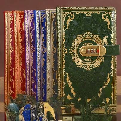 Vintage Combination Lock Diary Notebook, Thickened Creative Journal Notebook, Student Memo Pad Stationery