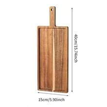 1pc Wooden Pizza Board With Handle, Rosewood Steak Cutting Board, Restaurant Fruit Bread Tray Chopping Board - View 16
