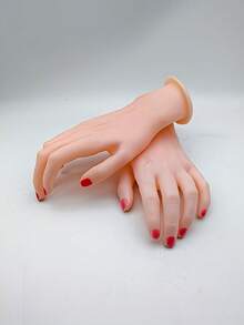 一对逼真硅胶手 - 仿生纹理，柔软手型，适用于珠宝制作、摄影道具、美甲训练、工艺品制作、戏剧表演 - 逼真的抓握模拟，硅胶练习手，手工制作，外观自然，戏剧道具，DIY爱好者 - 彩色 - 查看 7