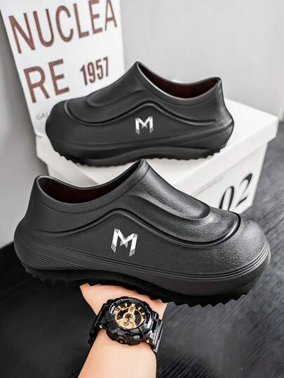 Soft Bottom Lightweight Casual Versatile Slip-On Work Shoes, Waterproof Rain Boots For Men, Suitable For Hotel Kitchen