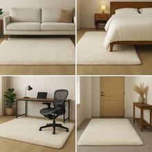 Soft Shaggy Rug For Bedroom Or Living Room, 1.40m X 2.00m - White - View 9