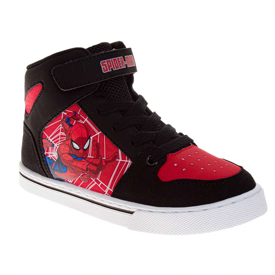 Marvel Spider Man Boys' Vintage HighTop Sneakers Fun, RetroStyle Footwear (Little Kid Size 12/ Big Kid Sizes 13-4) - Đỏ - Xem 1