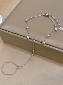 1件18K镀金优雅幸运四叶草锆石指链手链，女士不锈钢手链，适合情人节、派对、晚宴、日常佩戴、约会、狂欢节、新年、婚礼、海滩、圣诞节、周年纪念日等场合，优雅妈妈礼物，波西米亚风珠宝，生日伴娘礼物 - 彩色 - 查看 8