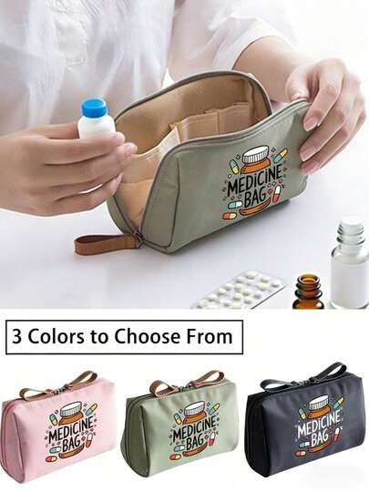 Portable Medicine Bag, Compact Pill Organizer & First - Aid Pouch, Theme Makeup Box, Pill Pattern,Travel - Friendly Medication Storage For Daily/Outdoor/Travel, Essential For Health - Conscious & On - The - Go Users, Must - Have Medical Accessory,Portable And Portable Medical Emergency Kit, Outdoor Travel Medicine Bag, Suitable For Travel, Hospitals, And Clinics - Ideal Birthday/Christmas/Anniversary Gifts For Nurses, Doctors, And Pharmacists