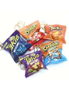 Creative Simulated Potato Chip Snack Bag Keychain Pendant - Multicolor - View 1