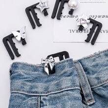 2/3/4/5/6/8pcs Fashion Denim Waist Cincher Buckles, No Sewing No Punching Quick Waist Adjustable Buckle, Suitable For Fixing Waistband Of Jeans, Shirt Cuffs, Multi-Purpose Decorative Clips, Various Styles, Fashionable And Elegant Waist Accessory - Style - View 9