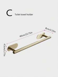 1个免钻孔不锈钢毛巾环，椭圆形毛巾架，浴室壁挂式毛巾架套装 - 查看 18