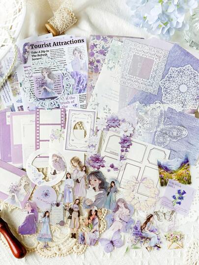 Bộ 50 miếng dán chủ đề "Cuộc sống của cô gái", nhãn dán trang trí sáng tạo, vật liệu thủ công trang trí DIY, quà tặng ngày lễ, đồ dùng học tập cá nhân hóa, nhãn dán vui nhộn, đồ dùng cho Kindle, nhãn dán máy tính xách tay.