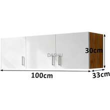 Mueble Superior de Cocina, Alacena Gabinete Superior de Cocina - Blanco (3 Puertas Beige) - 3 Puertas Beige - Ver 2