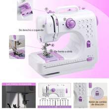 Máquina de Coser Portátil con 12 Puntadas, Capacidad para Coser 5 Capas de Tela, Luz LED Incorporada, Asa de Transporte, Incluye Accesorios Completos, Ideal para Hogar, Manualidades y Reparaciones - Tipo de Enchufe A USA (110-127V) - Ver 3