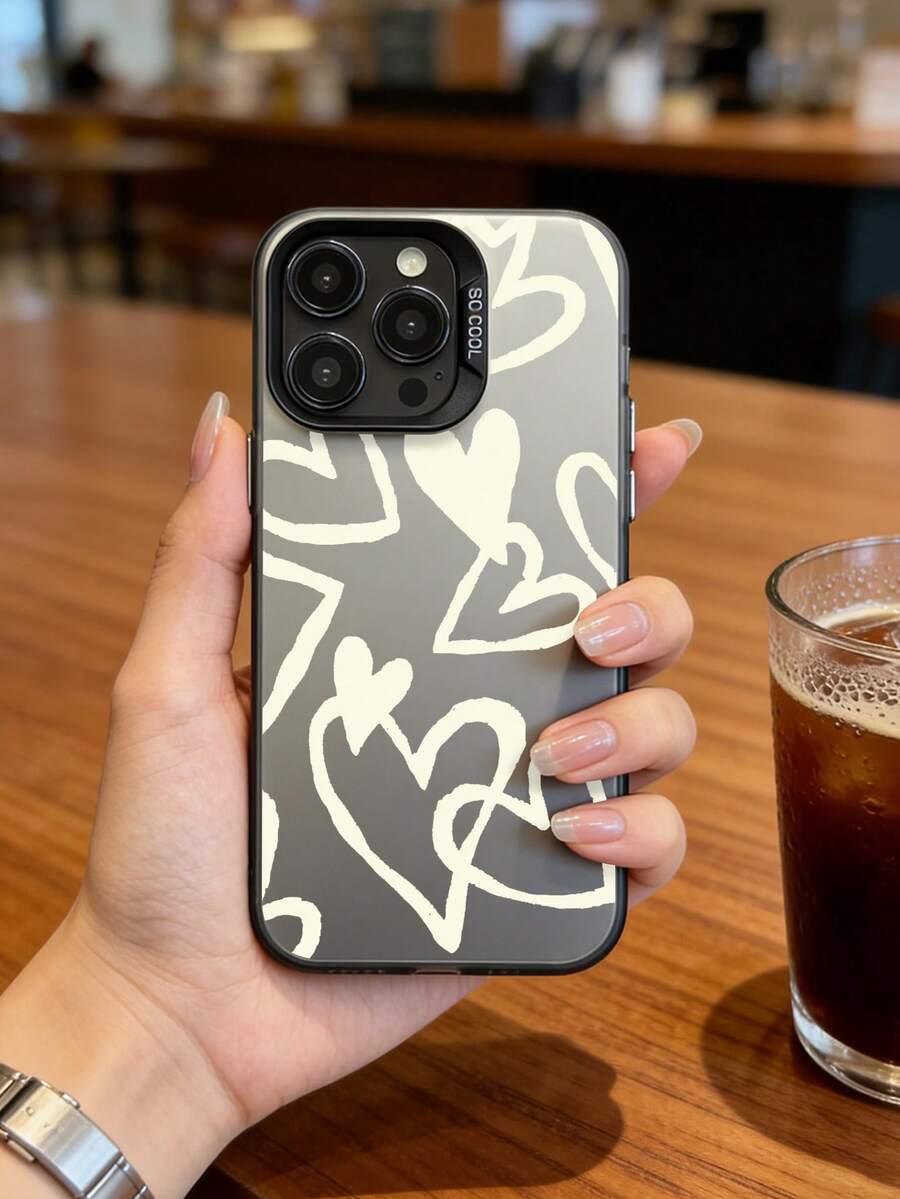 1 Asymmetric Heart-Shaped Design Phone Case, Compatible With IPhone 17 Pro Max/17 Pro/16 Pro Max/16 Pro/16/15 Pro Max/15 Pro/15/14 Pro Max/14/13 Pro Max/13 Pro/13/12 Pro Max/12 Pro/12/11 Compatible With Samsung's All Inclusive TPU Shock-Absorbing Soft Shell - Multicolor - View 1