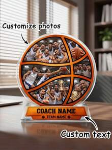 Personalized Basketball Gift, Customized Photo Acrylic Plaque, Team Award Trophy, Birthday Gift, Anniversary Gift - Style 22 - View 1