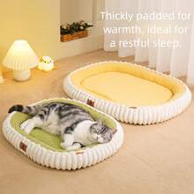 1 pieza Cama suave y cómoda para mascotas, cama para perro/gato extraíble y lavable, adecuada para mascotas pequeñas/medianas/grandes para dormir y descansar - Verde - Ver 6