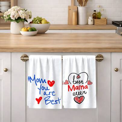 2/4/6pcs Mother's Day Themed Printed Dish Towels, Super Absorbent Microfiber Modern Cloths, Cooking And Baking Tea Towels, Dishcloths, Cleaning Rags, Hand Towels, Highly Soft And Absorbent, Kitchen Decor, Gifts For Neighbors, Moms, Birthdays, Housewarming For Friends, Kitchen Essentials, Household Necessities, Mother's Day Gifts